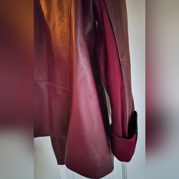 Veda Deep Burgundy Leather Jacket - Picture 4 of 4